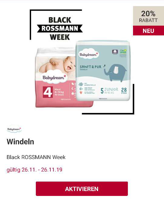 Rossman Black Week Windeln Mit 20 Und Mehr Meinbaby123 De