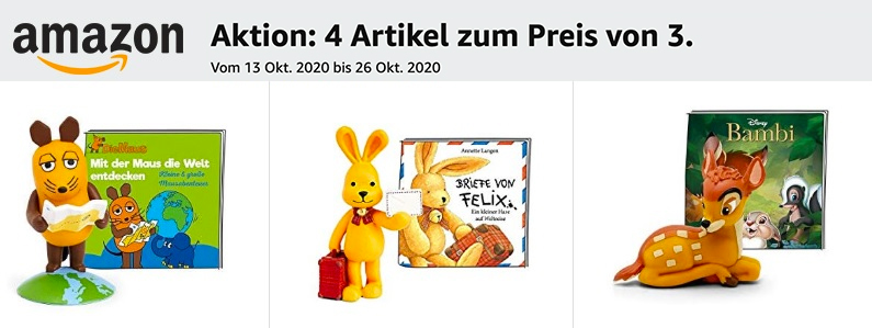 Amazon: 4 Tonies Kaufen, 3 Bezahlen | MeinBaby123.de